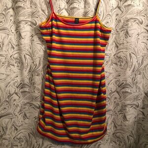 SHEIN Rainbow Ribbed Dress